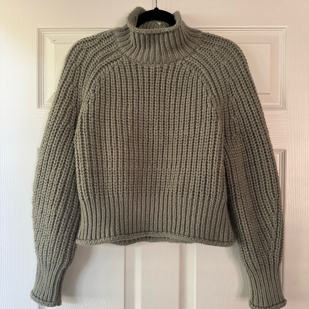 H&M Sage Green Turtleneck Sweater